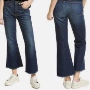 VERONICA BEARD NEW SANDI HIGH RISE CROPPED FLARE RAW HEM JEAN 31/12 DARK VINTAGE